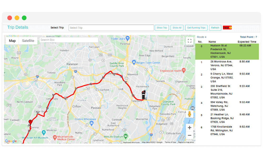 tracking student bus trips in EduCloud